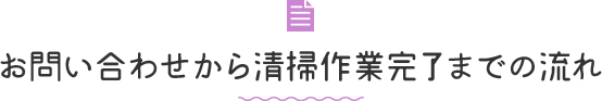 お問い合わせから清掃作業完了までの流れ