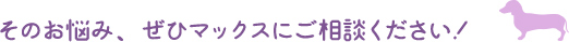 そのお悩み、ぜひマックスにご相談ください！